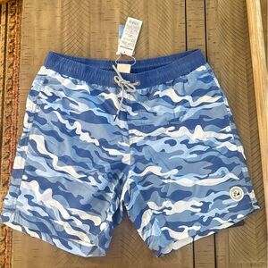 Mens Swim trunks Blue Camo